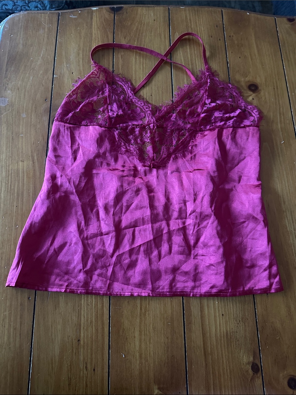 Lace-Trim Satin Camisole